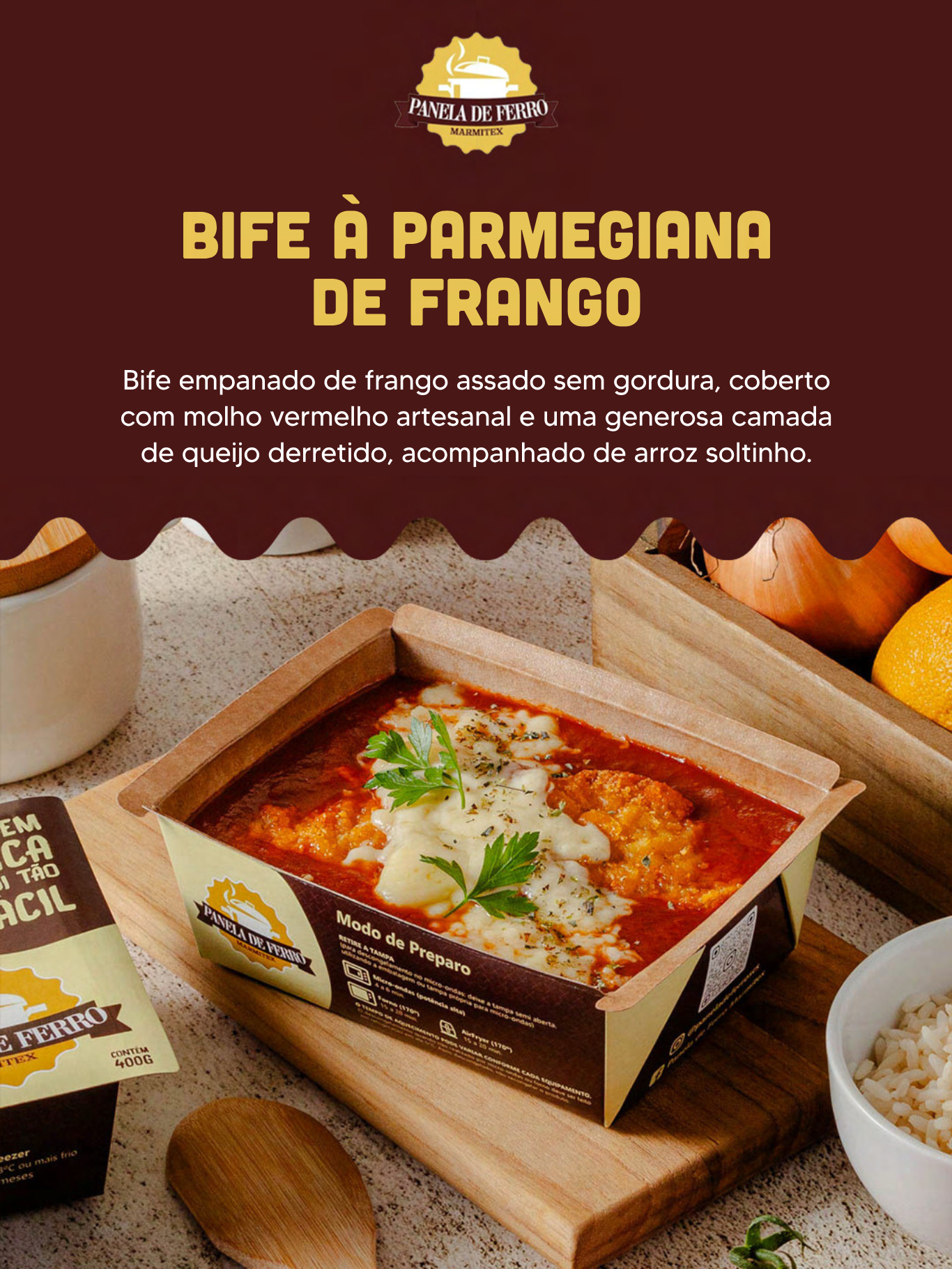 Bife à Parmegiana de Frango