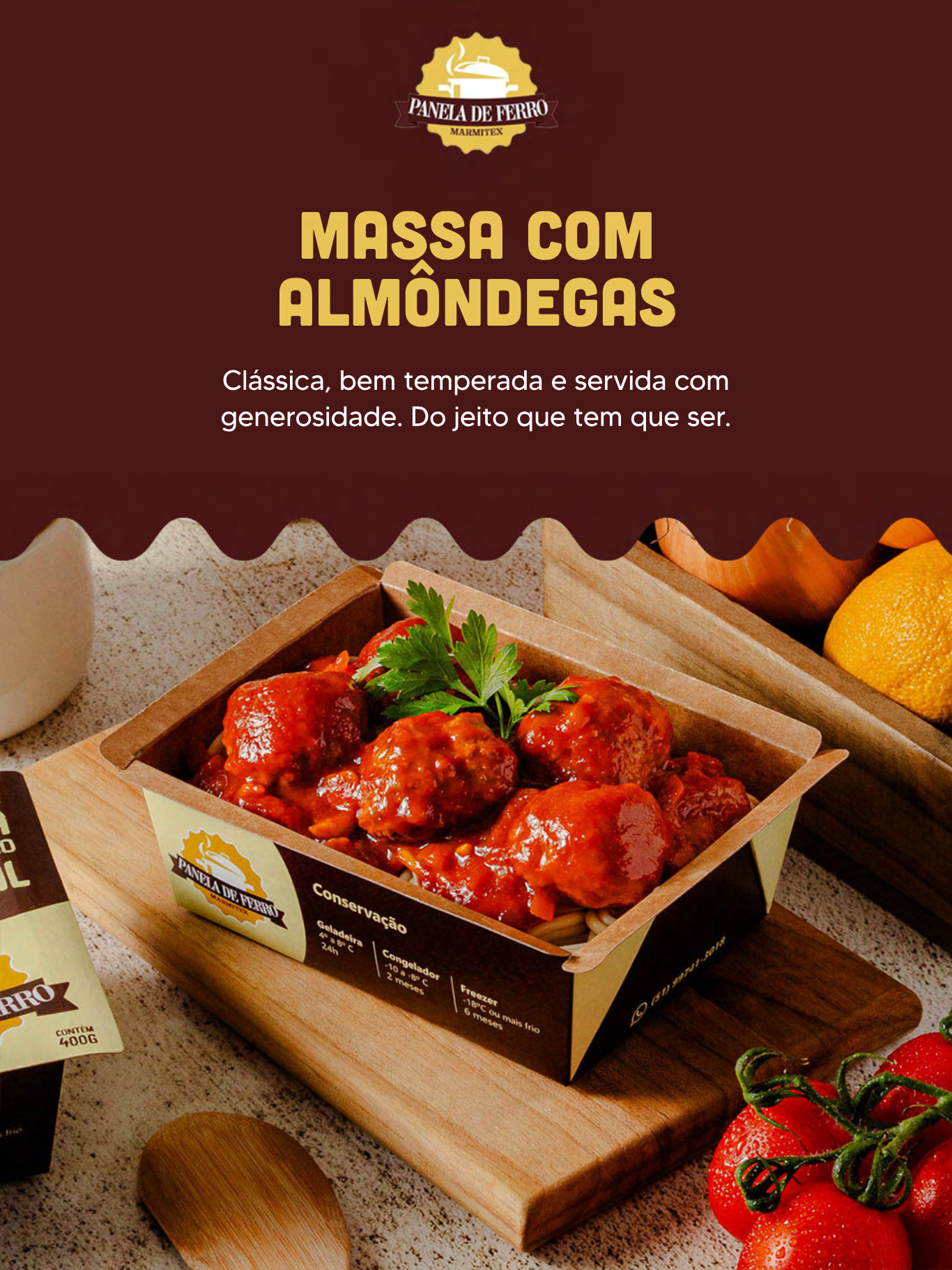 Massa com Almôndegas